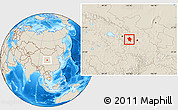 Shaded Relief Location Map of Minhe