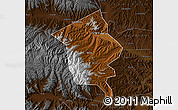 Physical Map of Minhe, darken