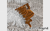 Physical Map of Minhe, lighten, semi-desaturated