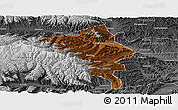Physical Panoramic Map of Minhe, desaturated
