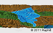 Political Panoramic Map of Minhe, darken