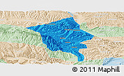 Political Panoramic Map of Minhe, lighten