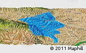 Political Panoramic Map of Minhe, satellite outside