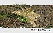 Satellite Panoramic Map of Minhe, darken