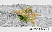 Satellite Panoramic Map of Minhe, lighten, desaturated