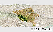 Satellite Panoramic Map of Minhe, lighten