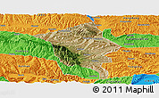 Satellite Panoramic Map of Minhe, political outside