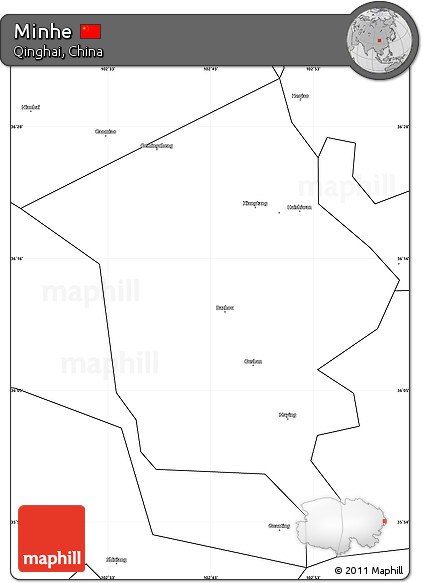 Blank Simple Map of Minhe