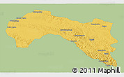 Savanna Style 3D Map of Qumarleb, single color outside