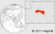 Blank Location Map of Qumarleb, highlighted country