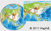 Physical Location Map of Tianjun, highlighted country, within the entire country