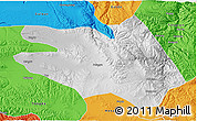 Physical 3D Map of Zekog, political outside