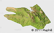 Satellite 3D Map of Zekog, single color outside