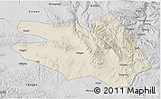 Shaded Relief 3D Map of Zekog, desaturated