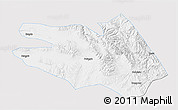 Silver Style 3D Map of Zekog, single color outside