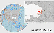 Gray Location Map of Zekog, highlighted parent region, hill shading