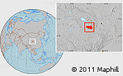 Gray Location Map of Zekog, hill shading