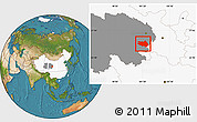 Satellite Location Map of Zekog, highlighted country, highlighted parent region