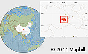Savanna Style Location Map of Zekog, highlighted country, hill shading