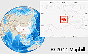 Shaded Relief Location Map of Zekog, highlighted country