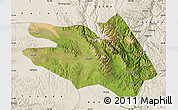 Satellite Map of Zekog, shaded relief outside