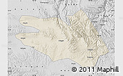 Shaded Relief Map of Zekog, desaturated