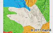 Shaded Relief Map of Zekog, political outside