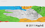 Physical Panoramic Map of Zekog, political outside