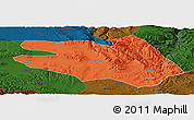 Political Panoramic Map of Zekog, darken