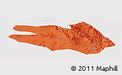 Political Panoramic Map of Zekog, single color outside