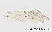Shaded Relief Panoramic Map of Zekog, cropped outside