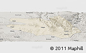 Shaded Relief Panoramic Map of Zekog, semi-desaturated