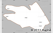 Gray Simple Map of Zekog, cropped outside