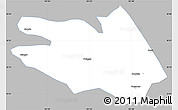 Gray Simple Map of Zekog, single color outside