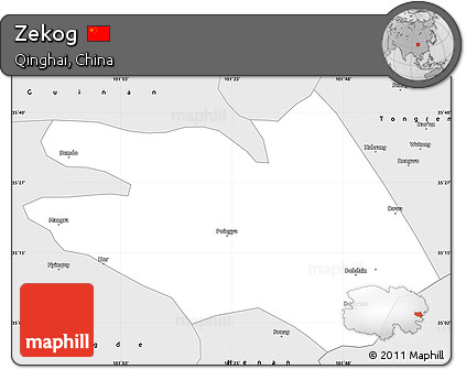 Silver Style Simple Map of Zekog