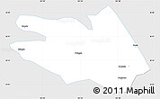 Silver Style Simple Map of Zekog, single color outside