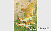 Physical 3D Map of Shaanxi, satellite outside