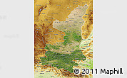 Satellite 3D Map of Shaanxi, physical outside