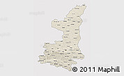 Shaded Relief 3D Map of Shaanxi, cropped outside