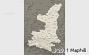 Shaded Relief 3D Map of Shaanxi, darken