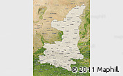 Shaded Relief 3D Map of Shaanxi, satellite outside