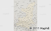 Shaded Relief 3D Map of Shaanxi, semi-desaturated