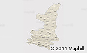 Shaded Relief 3D Map of Shaanxi, single color outside