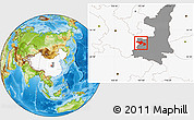 Physical Location Map of Baoji, highlighted country, highlighted parent region