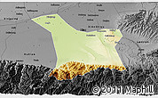 Physical 3D Map of Chang An, darken, desaturated