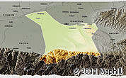 Physical 3D Map of Chang An, darken, semi-desaturated