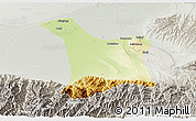 Physical 3D Map of Chang An, lighten, semi-desaturated