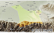 Physical 3D Map of Chang An, semi-desaturated