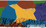 Political 3D Map of Chang An, darken