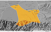Political 3D Map of Chang An, desaturated